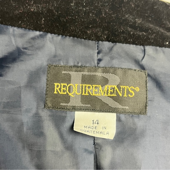 Vintage wool plaid green blazer with shoulder pads, & contrast collar,80’s,sz 14 - Picture 12 of 12